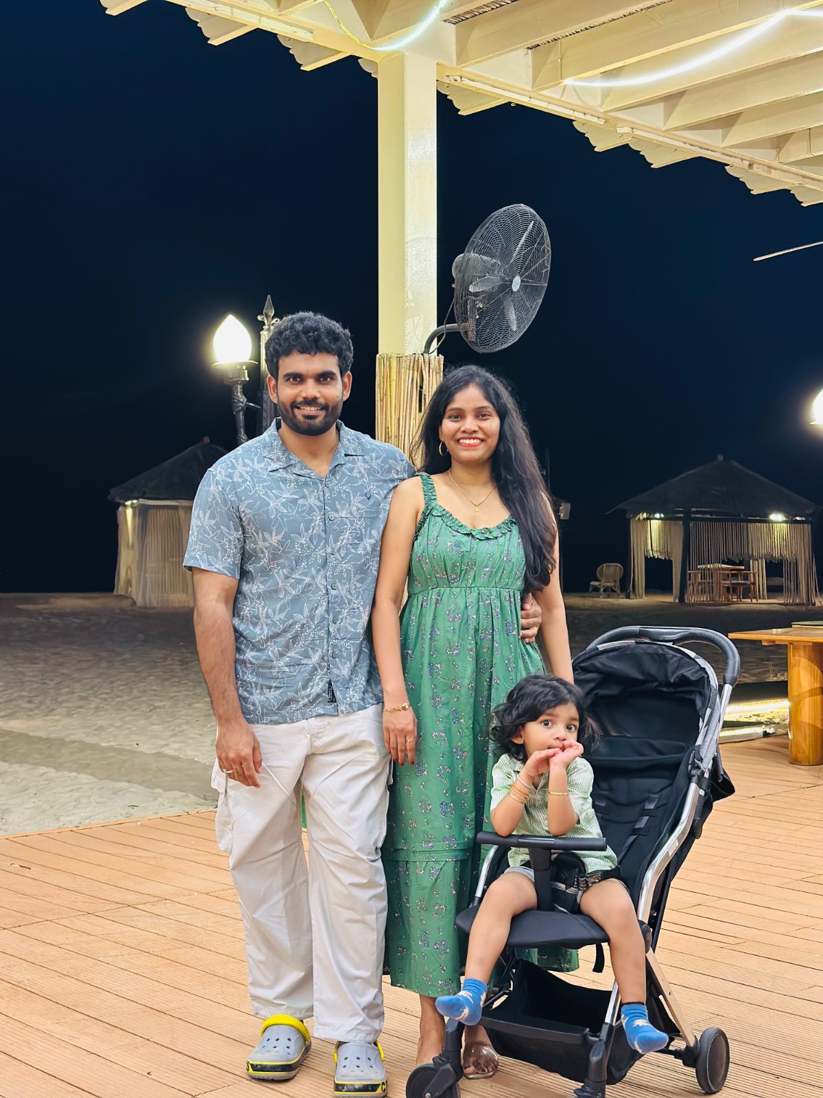 Family night on the beach
