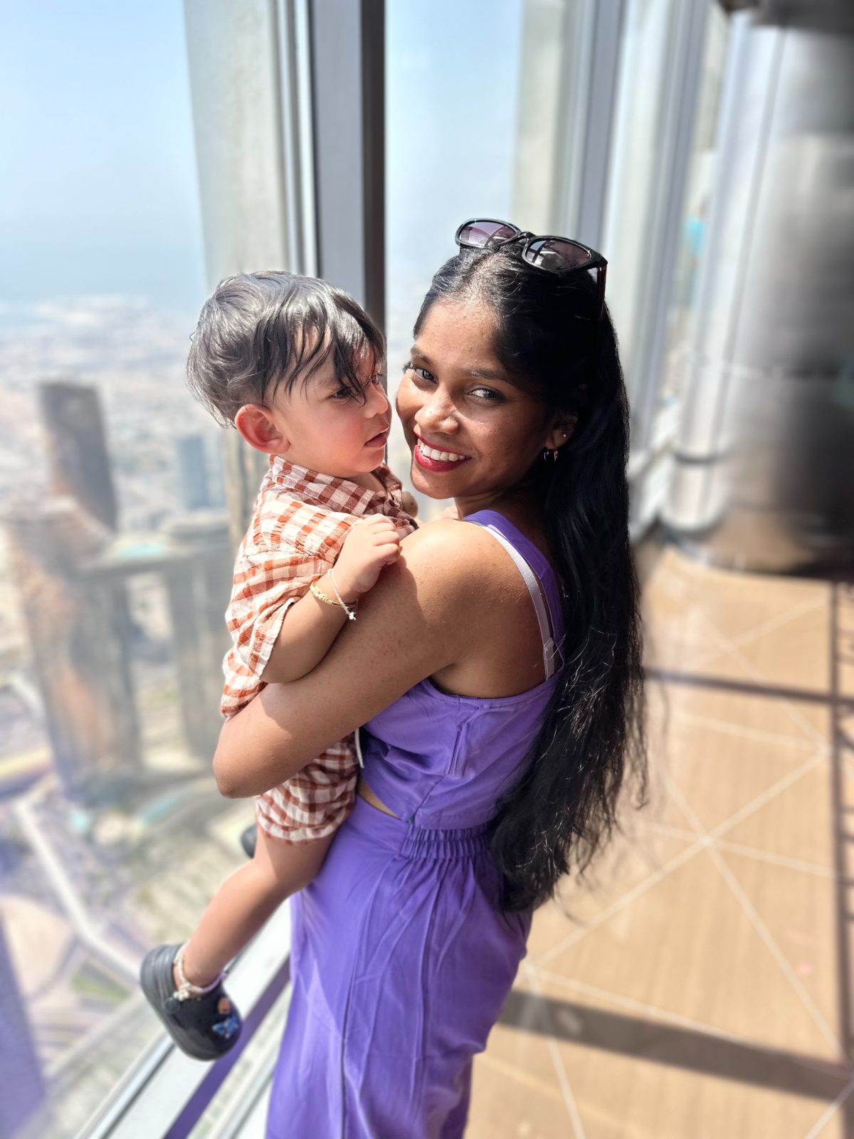 Aruna and our explorer at the top of the Burj